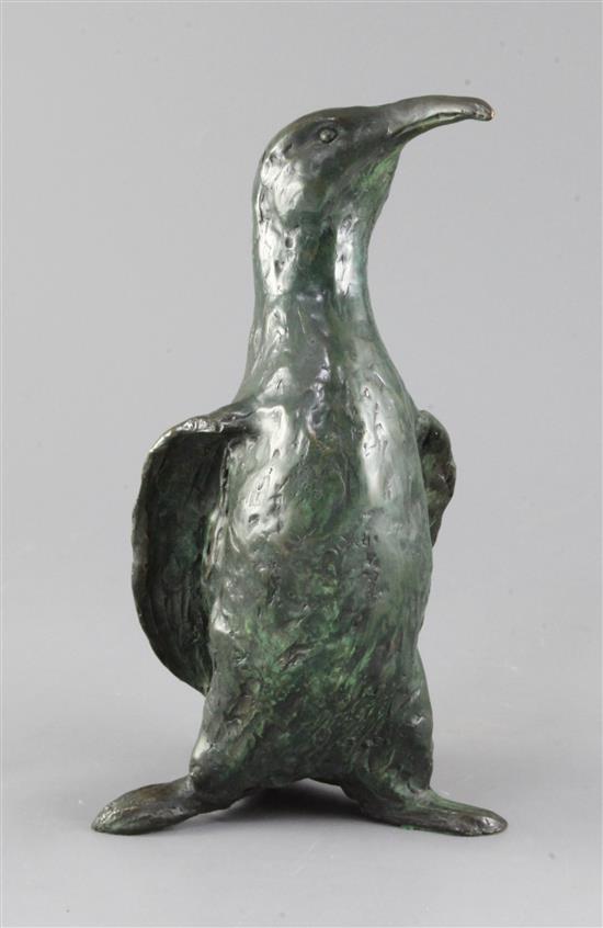 Mona Croome-Carroll. A bronze model of a penguin, height 11in.